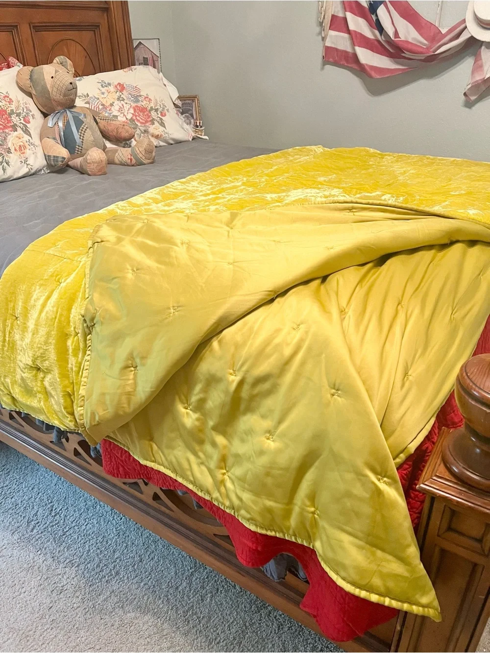 Opalhouse Citron Chartreuse Velvet Tufted Stitch Quilt Comforter Full/Queen Boho